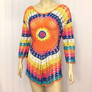 Colorful Crochet Tunic Top
